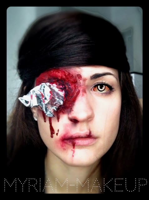 Maquillage Halloween oeil crevé